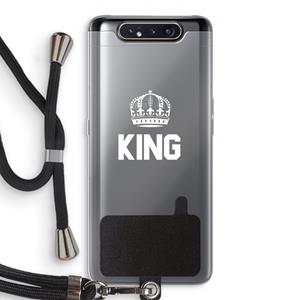 CaseCompany King zwart: Samsung Galaxy A80 Transparant Hoesje met koord