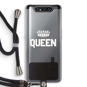 CaseCompany Queen zwart: Samsung Galaxy A80 Transparant Hoesje met koord