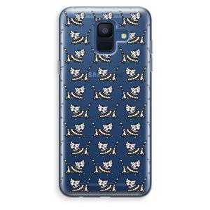 CaseCompany Zwarte poes: Samsung Galaxy A6 (2018) Transparant Hoesje