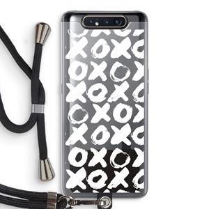 CaseCompany XOXO: Samsung Galaxy A80 Transparant Hoesje met koord