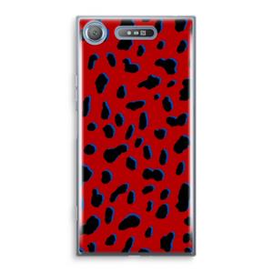 CaseCompany Red Leopard: Sony Xperia XZ1 Transparant Hoesje