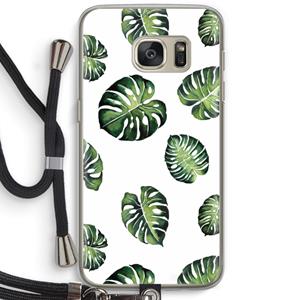 CaseCompany Tropische bladeren: Samsung Galaxy S7 Transparant Hoesje met koord