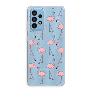 CaseCompany Anything Flamingoes: Samsung Galaxy A52 Transparant Hoesje