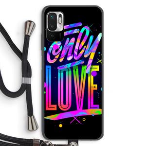 CaseCompany Only Love: Xiaomi Redmi Note 10 5G Transparant Hoesje met koord