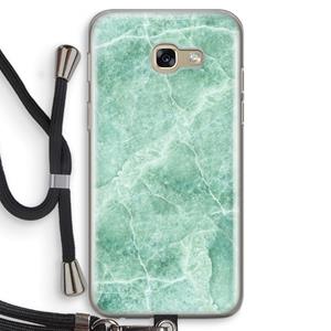 CaseCompany Groen marmer: Samsung Galaxy A5 (2017) Transparant Hoesje met koord