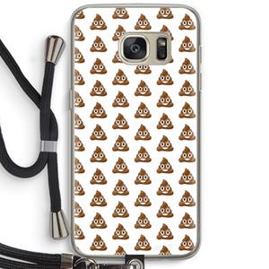 CaseCompany Poop emoji: Samsung Galaxy S7 Transparant Hoesje met koord