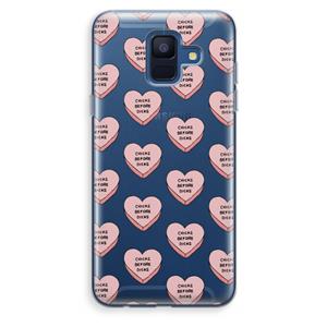 CaseCompany Chicks before dicks: Samsung Galaxy A6 (2018) Transparant Hoesje