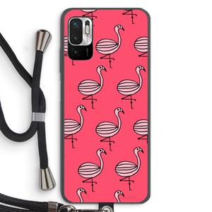 CaseCompany Flamingo: Xiaomi Redmi Note 10 5G Transparant Hoesje met koord