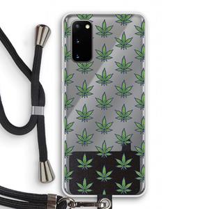 CaseCompany Weed: Samsung Galaxy S20 Transparant Hoesje met koord