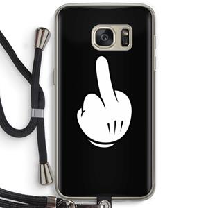 CaseCompany Middle finger black: Samsung Galaxy S7 Transparant Hoesje met koord