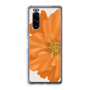 CaseCompany Orange Ellila flower: Sony Xperia 5 Transparant Hoesje