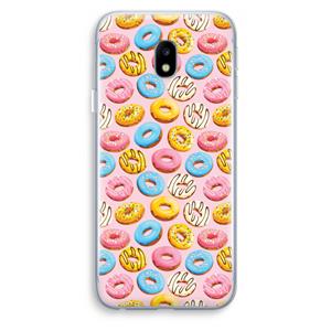 CaseCompany Pink donuts: Samsung Galaxy J3 (2017) Transparant Hoesje