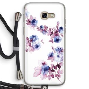 CaseCompany Waterverf bloemen: Samsung Galaxy A5 (2017) Transparant Hoesje met koord