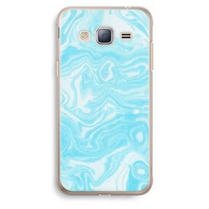 CaseCompany Waterverf blauw: Samsung Galaxy J3 (2016) Transparant Hoesje