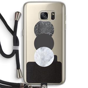 CaseCompany Marmeren cirkels: Samsung Galaxy S7 Transparant Hoesje met koord