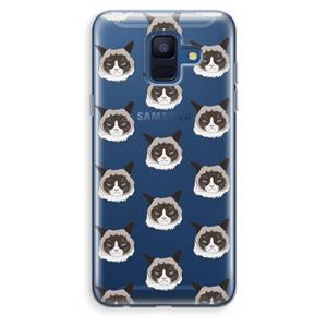 CaseCompany It's a Purrr Case: Samsung Galaxy A6 (2018) Transparant Hoesje