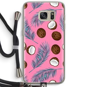 CaseCompany Kokosnoot roze: Samsung Galaxy S7 Transparant Hoesje met koord
