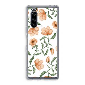 CaseCompany Peachy flowers: Sony Xperia 5 Transparant Hoesje