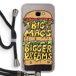 CaseCompany Big Macs Bigger Dreams: Samsung Galaxy J4 Plus Transparant Hoesje met koord