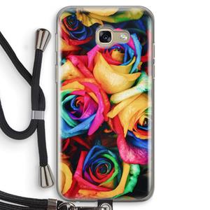 CaseCompany Neon bloemen: Samsung Galaxy A5 (2017) Transparant Hoesje met koord