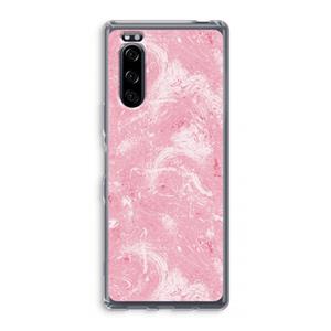 CaseCompany Abstract Painting Pink: Sony Xperia 5 Transparant Hoesje