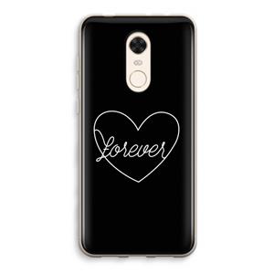 CaseCompany Forever heart black: Xiaomi Redmi 5 Transparant Hoesje
