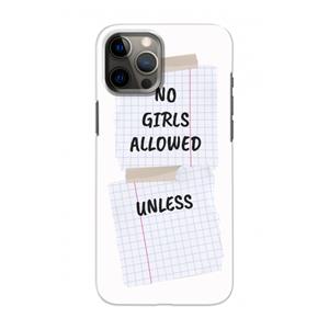 CaseCompany No Girls Allowed Unless: Volledig geprint iPhone 12 Hoesje