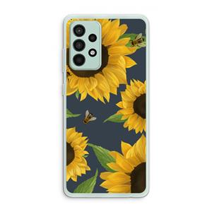 CaseCompany Sunflower and bees: Samsung Galaxy A52s 5G Transparant Hoesje
