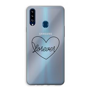 CaseCompany Forever heart black: Samsung Galaxy A20s Transparant Hoesje