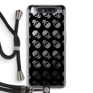 CaseCompany Musketon Skulls: Samsung Galaxy A80 Transparant Hoesje met koord