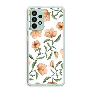 CaseCompany Peachy flowers: Samsung Galaxy A52s 5G Transparant Hoesje
