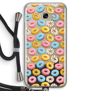 CaseCompany Pink donuts: Samsung Galaxy A5 (2017) Transparant Hoesje met koord