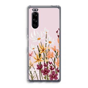 CaseCompany Painted wildflowers: Sony Xperia 5 Transparant Hoesje