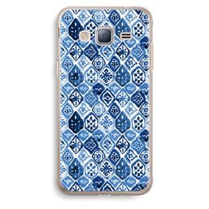 CaseCompany Blauw motief: Samsung Galaxy J3 (2016) Transparant Hoesje