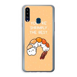 CaseCompany You're Shrimply The Best: Samsung Galaxy A20s Transparant Hoesje