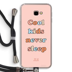 CaseCompany Cool Kids Never Sleep: Samsung Galaxy J4 Plus Transparant Hoesje met koord