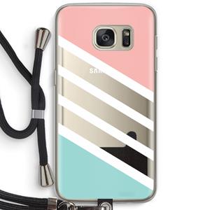 CaseCompany Strepen pastel: Samsung Galaxy S7 Transparant Hoesje met koord