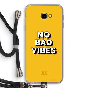 CaseCompany No Bad Vibes: Samsung Galaxy J4 Plus Transparant Hoesje met koord