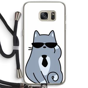 CaseCompany Cool cat: Samsung Galaxy S7 Transparant Hoesje met koord