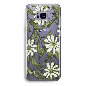 CaseCompany Wit bloemenpatroon: Samsung Galaxy S8 Plus Transparant Hoesje