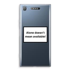 CaseCompany Alone: Sony Xperia XZ1 Transparant Hoesje