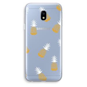 CaseCompany Ananasjes: Samsung Galaxy J3 (2017) Transparant Hoesje