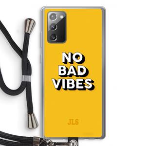 CaseCompany No Bad Vibes: Samsung Galaxy Note 20 / Note 20 5G Transparant Hoesje met koord