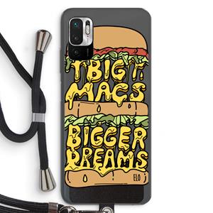 CaseCompany Big Macs Bigger Dreams: Xiaomi Redmi Note 10 5G Transparant Hoesje met koord
