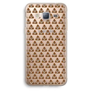 CaseCompany Poop emoji: Samsung Galaxy J3 (2016) Transparant Hoesje