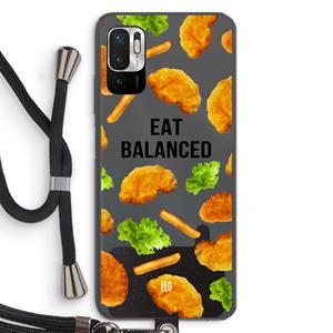 CaseCompany Eat Balanced: Xiaomi Redmi Note 10 5G Transparant Hoesje met koord