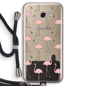 CaseCompany Anything Flamingoes: Samsung Galaxy A5 (2017) Transparant Hoesje met koord