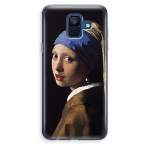 CaseCompany The Pearl Earring: Samsung Galaxy A6 (2018) Transparant Hoesje