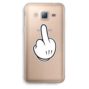 CaseCompany Middle finger black: Samsung Galaxy J3 (2016) Transparant Hoesje