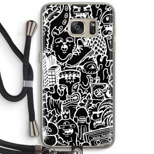 CaseCompany Vexx Black Mixtape: Samsung Galaxy S7 Transparant Hoesje met koord